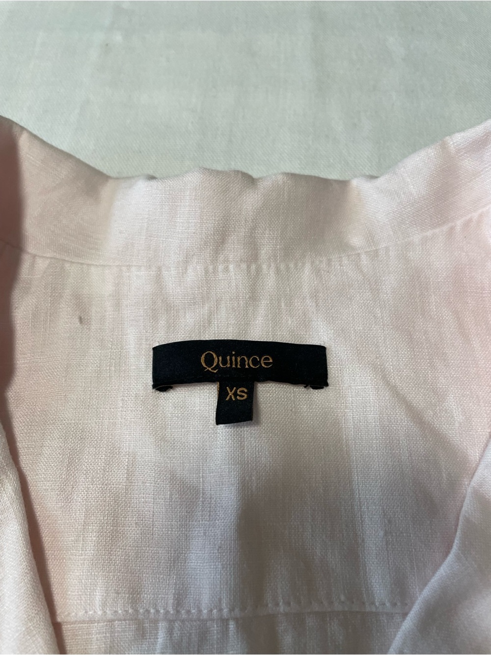 Quince Pale Pink Short-Sleeve Linen-Blend Button Down Shirt - Picture 3 of 5